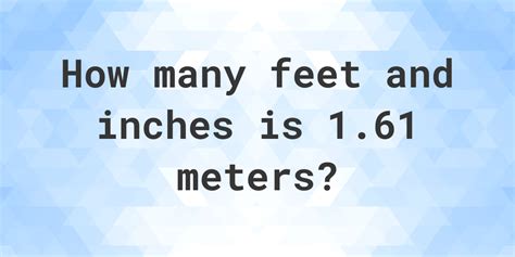 1.61 Meter to feet and inches